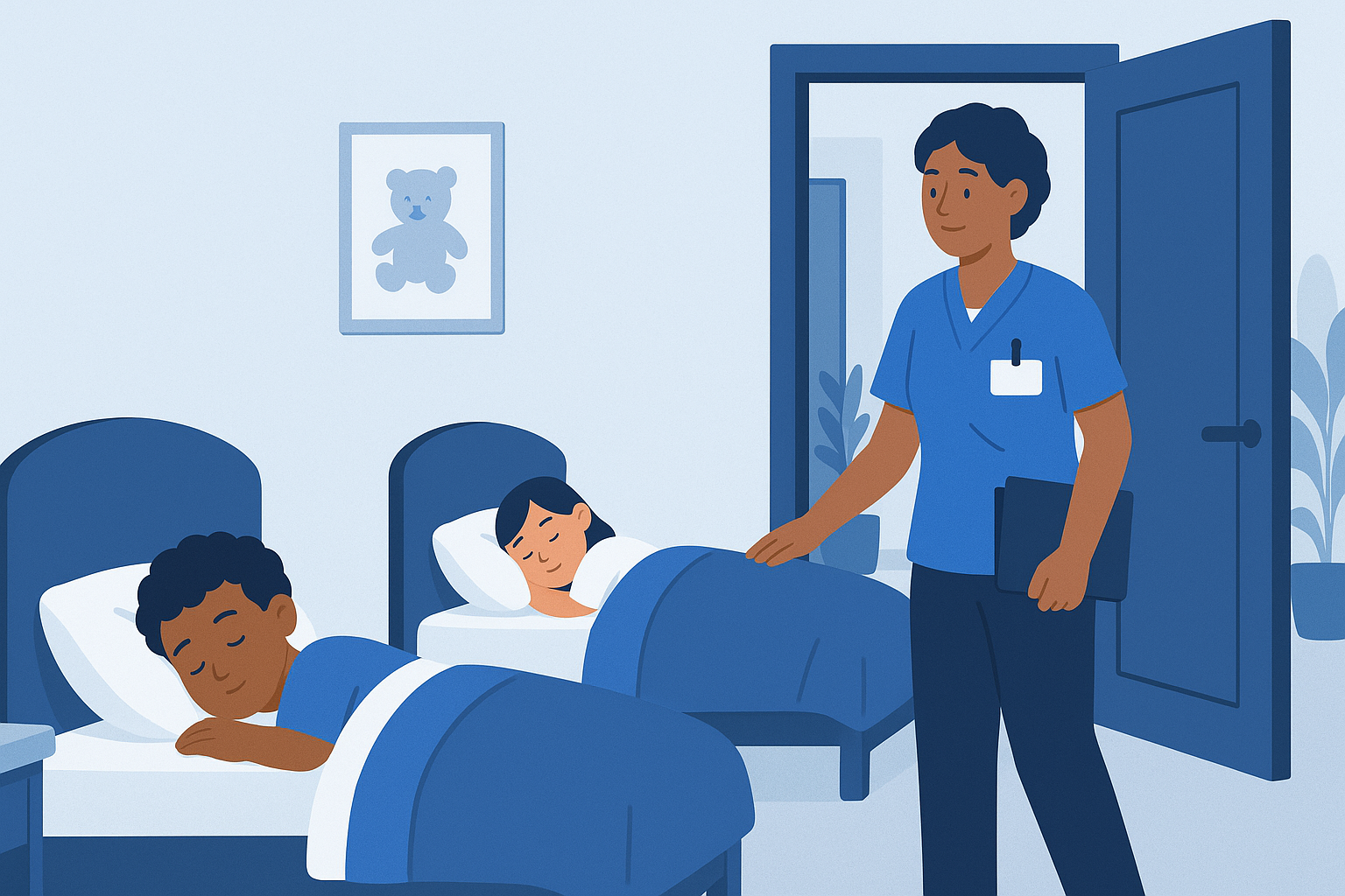 Care worker rounds illustration